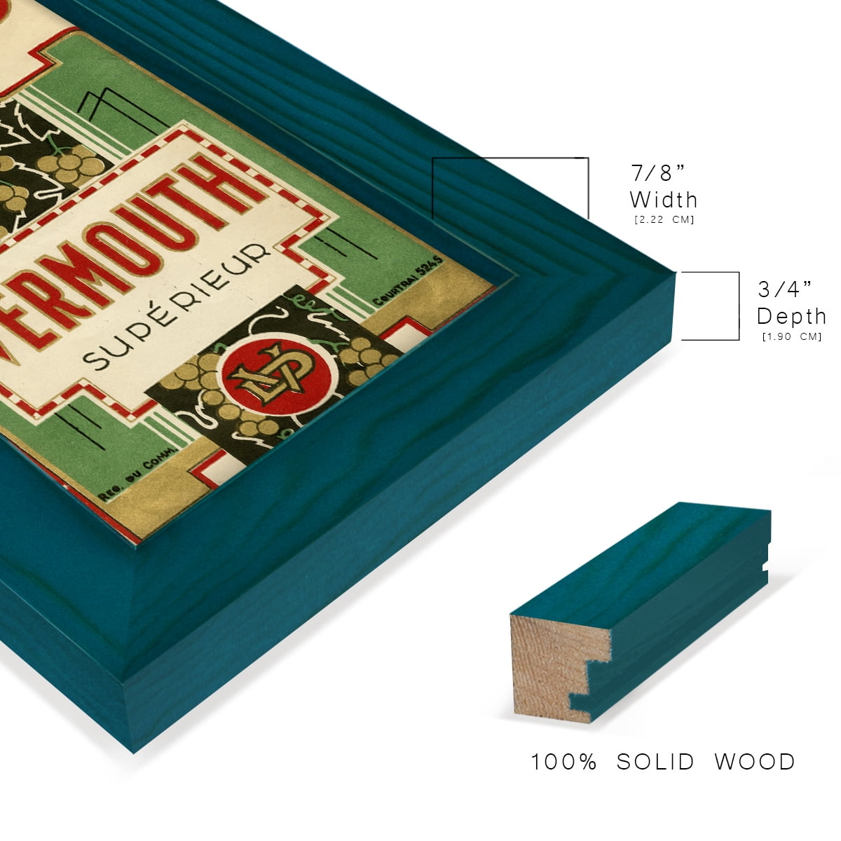 Larino Vermouth -Framed Print w/glass-Ocean Blue