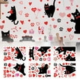 thumbnail image 5 of 6 Sheets Valentine'S Day Balck Cat Window Decals Cling 96 Pcs Red Heart Cats Window Wall Stickers Happy Valentines Window Decals For Party Wedding Anniversary, 5 of 6