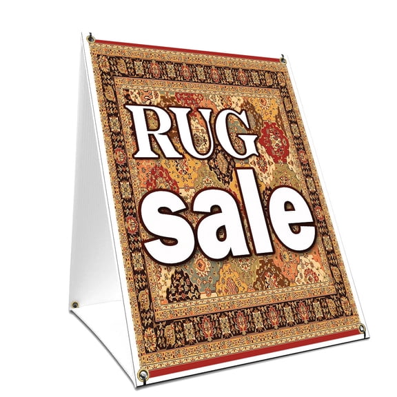 A-frame Sidewalk Rug Sale Sign With Graphics On Each Side | 24" X 36" Print Size