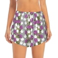 thumbnail image 2 of Xecao's Rose Flowers for a double-layer running short for women, perfect for gym, tennis, and more, featuring a convenient pocket., 2 of 9