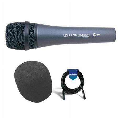 UPC: 0192223104136 | e 835 Wired Cardioid Handheld Dynamic Lead Vocal Stage Microphone with Clip – Bundle With 20  Heavy Duty 7mm Rubber XLR Microphone Cable  On-Stage ASWS58 Foam Windscreen