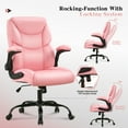 thumbnail image 6 of JONPONY Big and Tall Office Chair Wide Seat Ergonomic Computer Desk Chair High Back Executive Leather Chair Adjustable Task Chair Lumbar Back Support 9 Hours Heavy Duty Design,Pink, 6 of 14