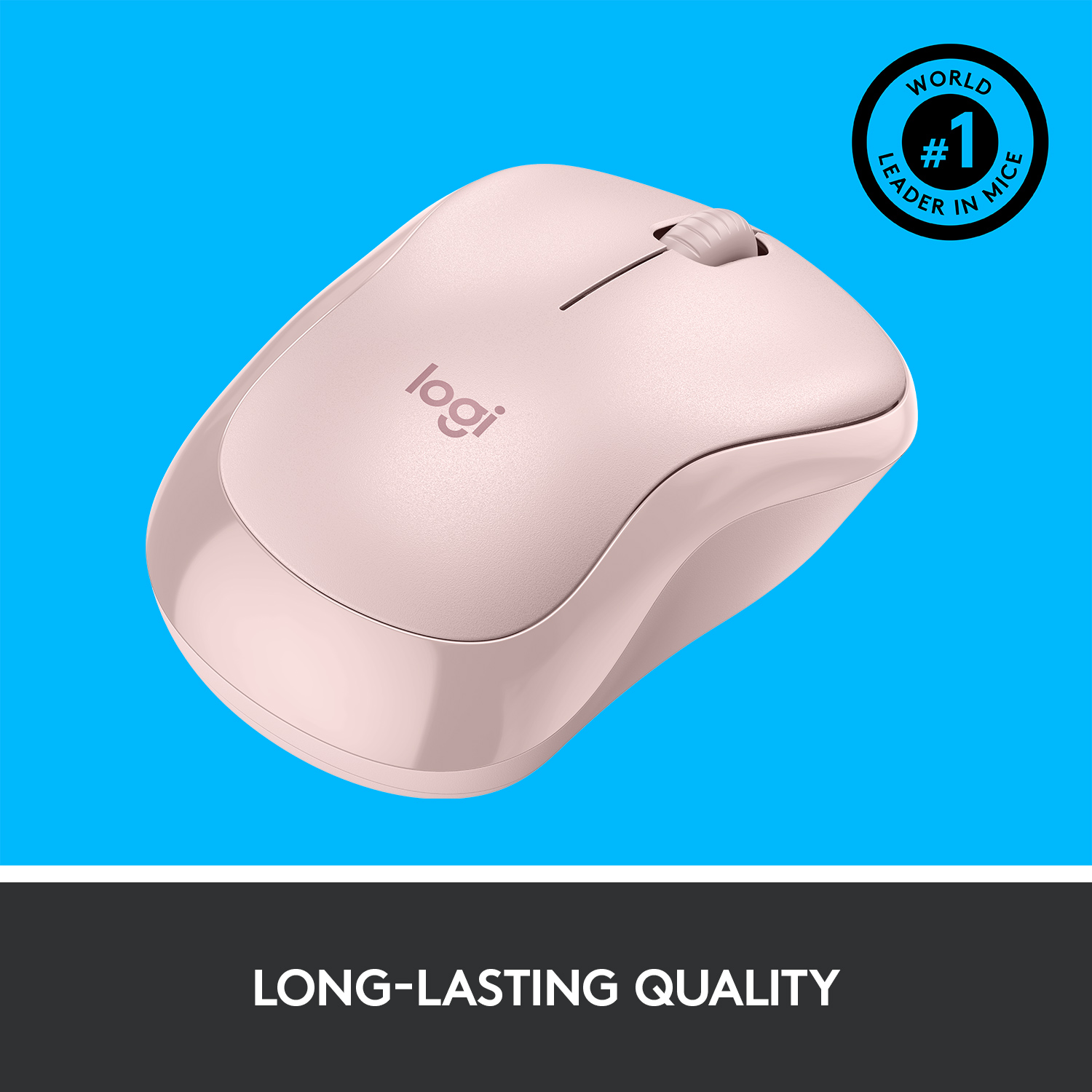 Logitech Silent WRLS Mouse, 2.4 GHz with USB Receiver, Optical Tracking, Ambidextrous, Rose - image 5 of 8