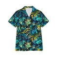 thumbnail image 5 of TMOYZQ Women's Hawaiian Button Down Shirts Casual Short Sleeve Floral Tropical Print Summer Blouse Tunic Top, 5 of 6