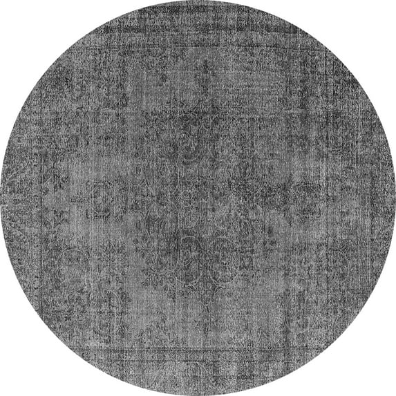 Ahgly Company Indoor Round Oriental Gray Industrial Area Rugs, 3' Round