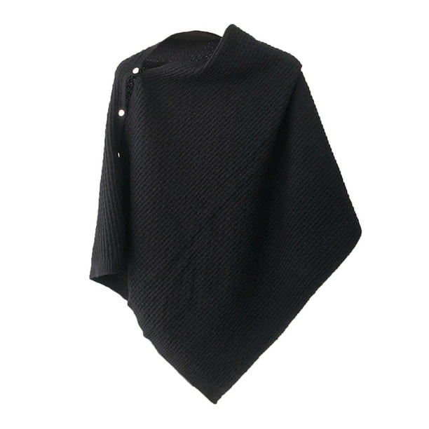 Chal de punto liso informal para mujer - Bufanda cálida, tejido de poliéster - Talla única para primavera/otoño/invierno