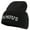 Black, variant on Famous Embroidered Design 8 Inch Knitted Short Beanie - Black OSFM
