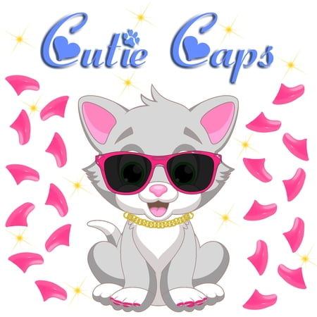 Cutie Caps 40 pack Medium Fuschia Pink Soft Nail Guard for Cat Paws / Claws