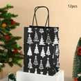 thumbnail image 5 of Honmine Christmas Gift Bags with Santa, Black Silver Snowflake Design Tote, Holiday Party Candy Packaging, 12pcs Paper Bags for Presents, 5 of 6