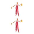 thumbnail image 2 of Wweixi Figurine Diorama 1/87 Personnages en Résine Train Disposition Rose 2Ensemble, 2 of 6