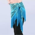 thumbnail image 7 of Nfurl Sequin Tassel Skirt for Women Shiny Belly Dance Hip Scarf Rave Party Festival Mini Skirts Trendy Glitter Sparkly Fringe Skirt Light Blue Free Size, 7 of 7