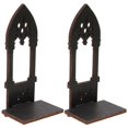 thumbnail image 3 of 1 pair of Gothic Candle Holder Wooden Candle Holder Decorative Arch Style Candle Stand, 3 of 4