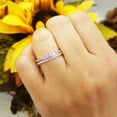 thumbnail image 5 of Dazzlingrock Collection 10K Round Pink Sapphire And White Diamond 5 Stone Bridal Engagement Ring Set, White Gold, Size 7, 5 of 5