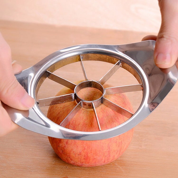 Apple Cutter, Stainless Steel Apple Slicer and Corer Fruit Vegetable Cutter  with Sharp Stainless Steel Blade and Easy Grip Handle Lightweight Kitchen