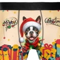 thumbnail image 4 of Merry Christmas Santa Boston Terrier Scarf Twinkling Lights Xmas Holiday All Over Print Boxer Briefs Underwear for Men Dad Gentleman Dog Lover Gifts - 00022, 4 of 6