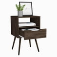 thumbnail image 5 of Otom Nightstand , Superior Top, One Open Shelf, One Drawer, Four Legs White / Light Oak, 5 of 9