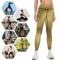 thumbnail image 4 of Gold Gradient High Waisted Leggings for Women Regular & Plus - No See Through Tummy Control Cycling Workout Yoga Pants without Pockets S, 4 of 6