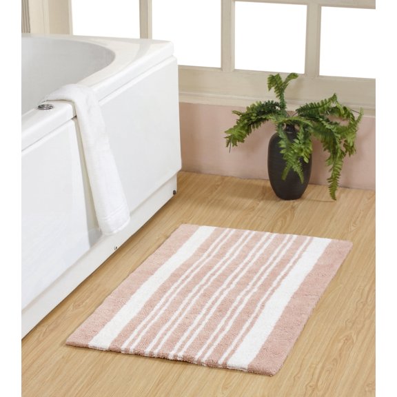Chesapeake Delran Cotton Tufted Reversible Bath Rug - 24"X40" - Rose