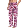 thumbnail image 2 of Uemuo Orchids Flowers Pattern Men's Wide Leg Palazzo Lounge Pants with Pockets Light Weight Loose Comfy Casual Pajama Pants-Large, 2 of 9