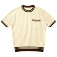 thumbnail image 5 of Ringer Tee Men Summer Fashion Ribbed Knit Crew Neck Short Sleeve Mens T-Shirts Casual Tops, 5 of 6