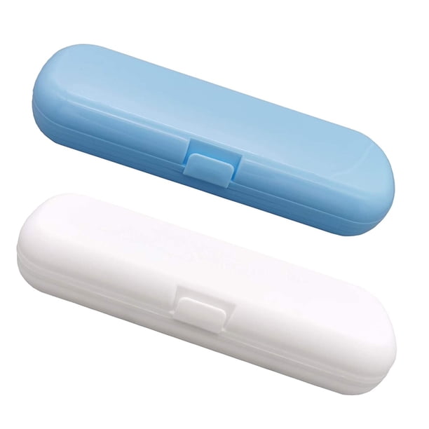 Hovesty - Estuche de viaje para cepillo de dientes eléctrico (2 unidades), soporte portátil para cepillo de dientes de viaje para Oral-B Pro y otros cepillos de dientes eléctricos (azul y blanco) TUNC Sencillez