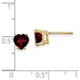 thumbnail image 2 of 14k Yellow Gold 6.2mm Heart Garnet Earrings - 6mm, 2 of 4
