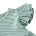 thumbnail image 4 of Kid Baby Girls Dress Solid Ruffles Sleeve Pocket Knee Length A-Line Dress, 4 of 5