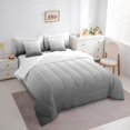 thumbnail image 3 of Feelyou Teens Abstract Ombre Bedding Comforter Set 7 Pieces, Chic Grey Gradient Full Bedding Set, Modern Fashion Style Reversible Fitted Sheet Flat Sheet, Super Cozy Room Decor, 3 of 8