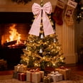 thumbnail image 6 of Yucurem Large Velvet Pink Bows Ornaments, 12.6 x 22.8 in Giant Xmas Tree Ribbon Hanging Bows for Christmas Wedding Birthday Party Supplies, 6 of 6