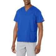Dickies Women's Eds Signature Scrubs Missy Fit V-Neck Top, Royal, XX-Small