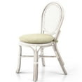 thumbnail image 4 of Denver Dining Wicker Side Chair with Cream Cushion Handmade Rattan, White, 4 of 9