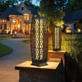 thumbnail image 3 of Gymax 2-Piece Solar-Powered Outdoor Floor Lamps IP65 Waterproof w/ Auto On/Off Light Black, 3 of 10