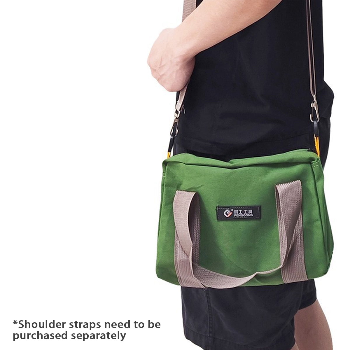 Hand Tool Bag Waterproof Heavy Duty Large Capacity Wide Mouth Canvas Portable Tool Tote For Carpentry Electrician 18 Inch
