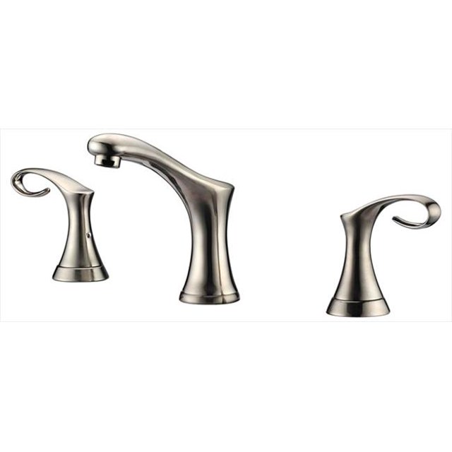 Dawn Kitchen AB06 1291BN 2-Handle Widespread Brushed Nickel Lavatory Faucet For 8 In. Centers With Pull Rod Drain