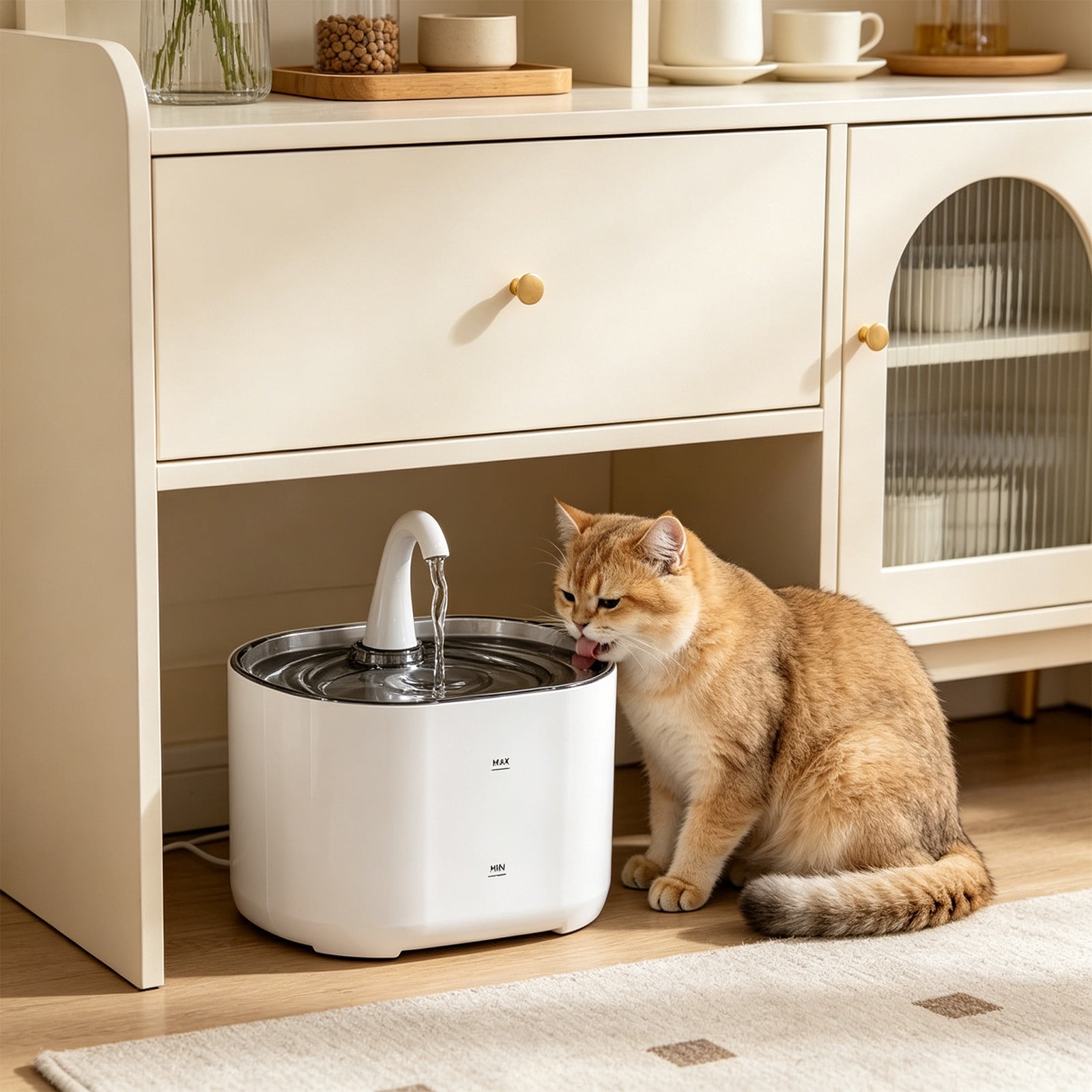 Tuvgenk USB Pet Water Dispenser Automatic Circulation Multi Layer Filtration Silent Large Capacity Flowing Water Indoor Drinking Feeder
