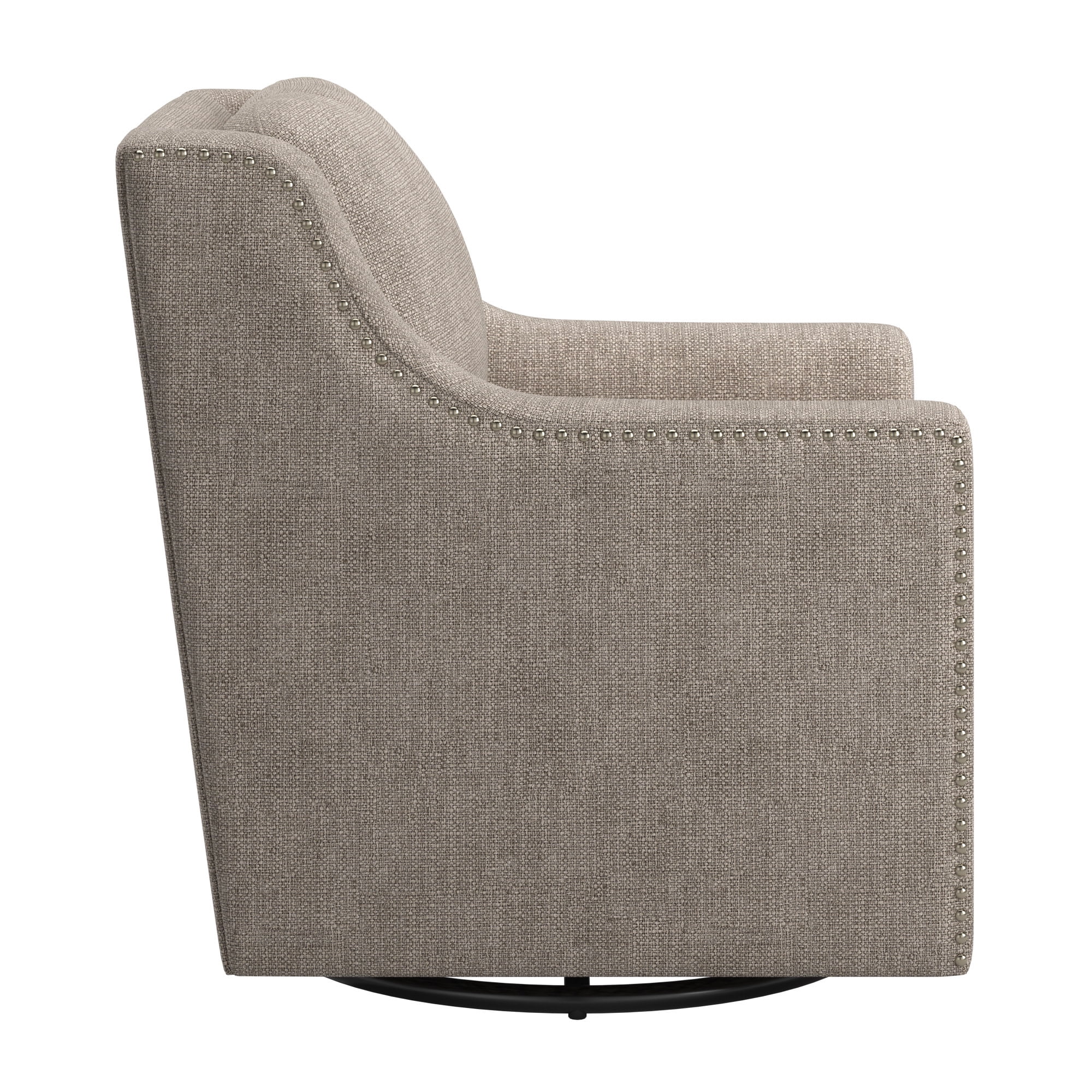 Weston Home Dovelle Nailhead Slope Arm Swivel Chair, Gray