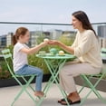 thumbnail image 3 of Juego de Jardín con Mesa y 2 Sillas de Acero para Exterior Conjunto para Terraza Balcon Patio o Jardin Acabado con Pintura Electrostatica Resistente a la Intemperie Diseño Moderno para Hogar (Verde), 3 of 7