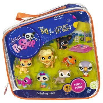 Hasbro Littlest Pet Shop #2 Collectors Pack Of 8 Pets Frog, Parrot, Owl, Lion, Gecko, Ferret, Dog Cat