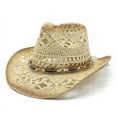 thumbnail image 2 of Sun Hats for Women Uv Protection , Sunhat , Womens Summer Hat Classic Western Straw Cowboy Hat for Women and Men with Shapeable Wide Brim for Sun, 2 of 3
