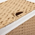 thumbnail image 5 of Seville Classics Handwoven Lidded Removable Washable Canvas Liner Portable Laundry Hamper Bin, Tan, 5 of 8