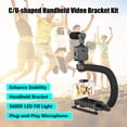 thumbnail image 3 of Amdohai Universal Video U Grip Handle Handheld Vlog Bracket Stabilizer Kit with LED Video Light Microphone Phone Holder Remoter Shutter for Smartphone Camera Vlogging Video Recording, 3 of 9
