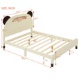 thumbnail image 5 of Bed Frame, Twin Size Platform Bed Frame with Slat Supports, Bear- Shaped Wood Bed Frame for Girls Boys Teens, No Box Spring Needed, 5 of 5