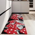 thumbnail image 4 of Red Mushroom Line Black Pattern Kitchen Rug Mat,Kitchen Runner Rugs Non Skid Washable,Decorative Kitchen Floor Mats for Kitchen,Sink,Laundry,17"X47", 4 of 5
