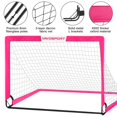 thumbnail image 3 of Juegos de porterías de fútbol para el patio trasero - 2 porterías portátiles de 5' x 3.6' para entrenamiento, red de fútbol desplegable con balón, set deportivo para juegos, 3 of 6
