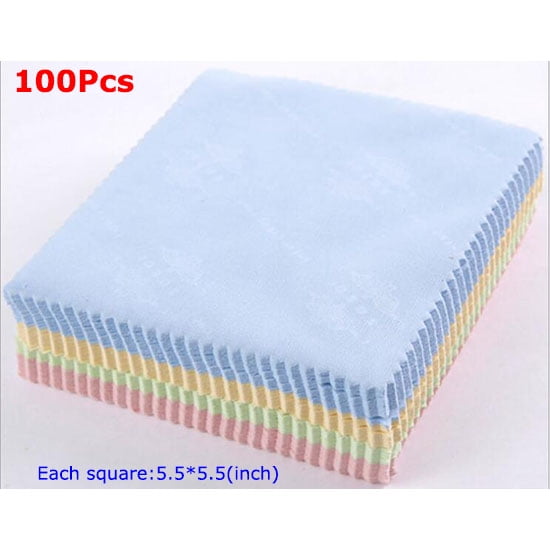 100pcs Microfiber Phone Screen Camera Lens Glasses Cleaner Square Cleaning Cloth 