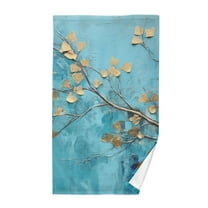 Abstract Flowers Blue Cotton Face Towels Soft Hand Towel Absorbent Bathroom Towel for Kitchen Hotel Decoration