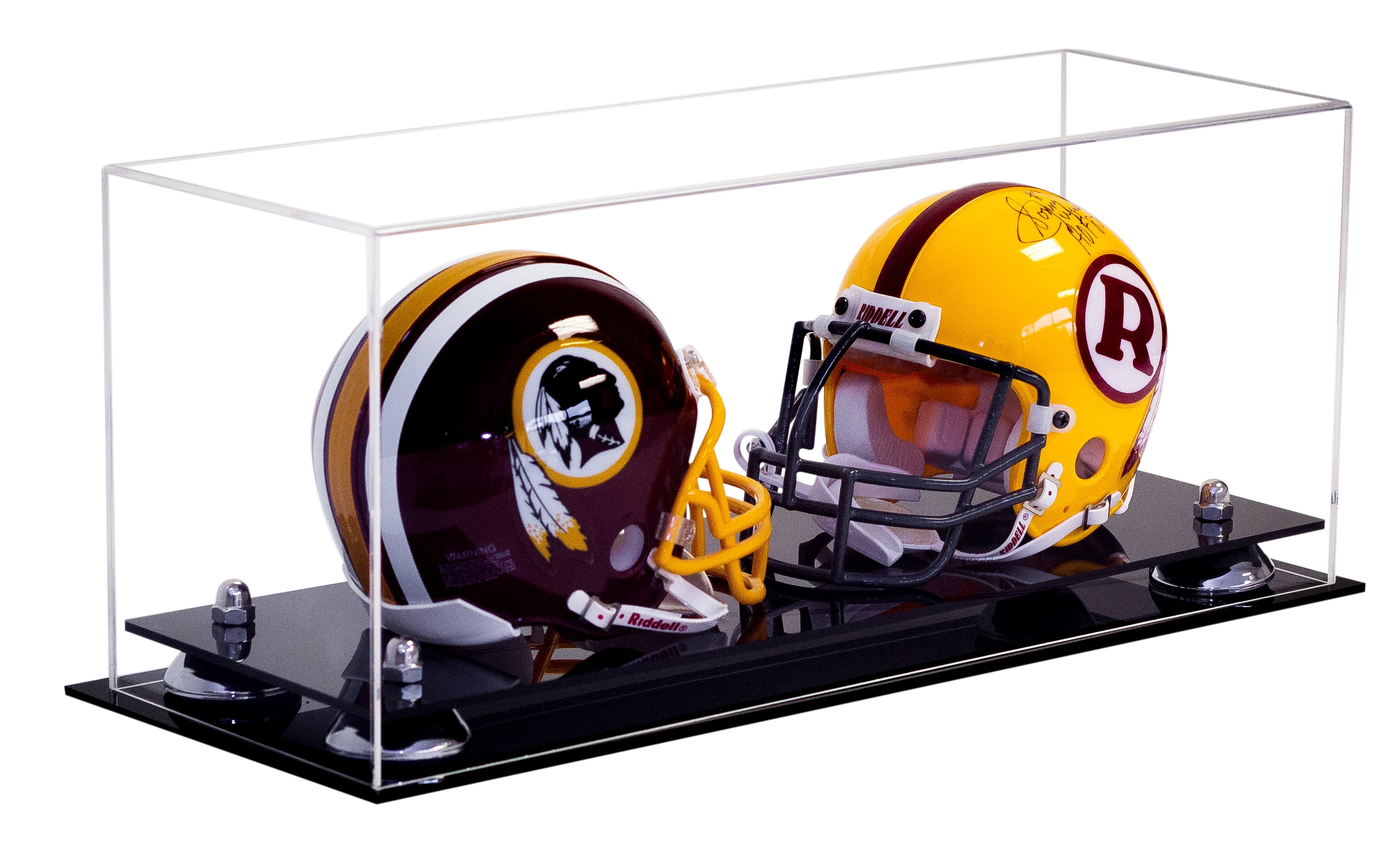 Deluxe Clear Acrylic Double Mini Football Helmet Mini Goalie Mask