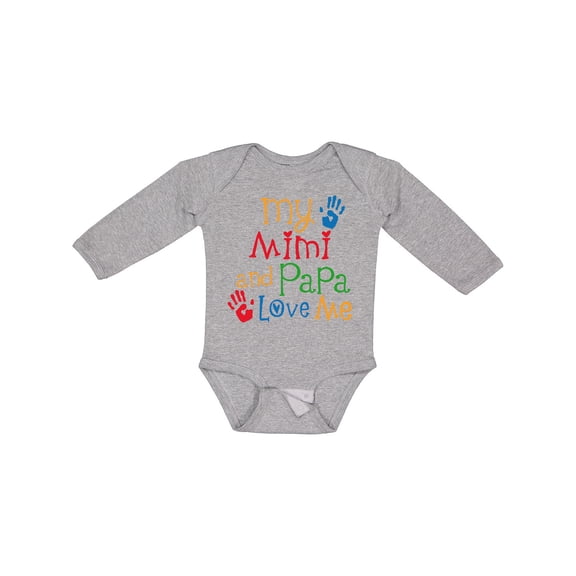 Inktastic Mimi and Papa Love Me Boys or Girls Long Sleeve Baby Bodysuit