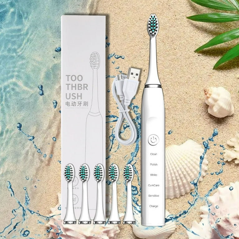 Clearance Electric Toothbrush, Electric Toothbrush with 6 Brush Heads, 5  Cleaning Modes,Smart 20-Speed Timer Electric Toothbrush IPX7 -Newly  Upgraded