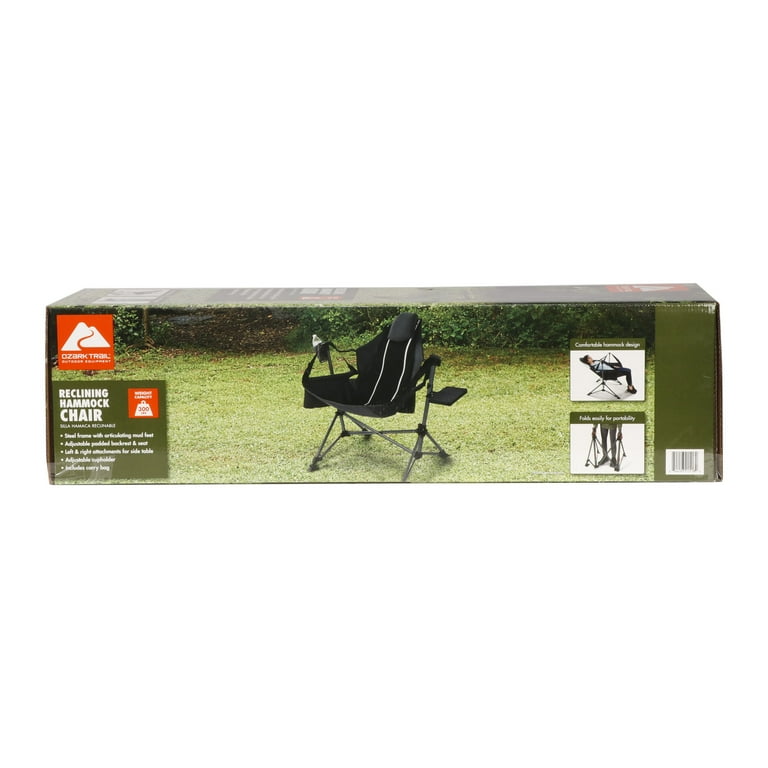 Ozark Trail Hammock Chair with Table, Black, Polyester-Nylon Ozark Trail Hammock Chair with Table, Black, Polyester-Nylon